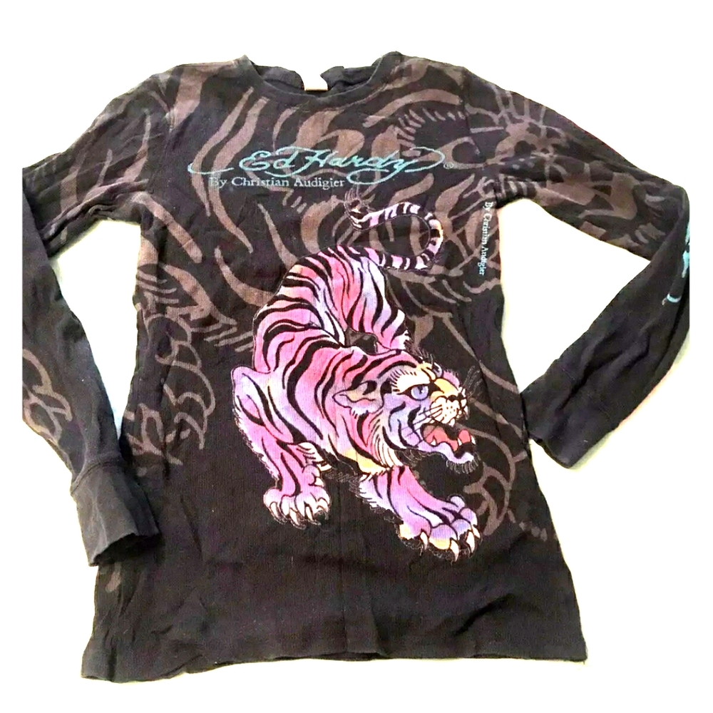 Ed Hardy Womens Long sleeve Tiger, Large